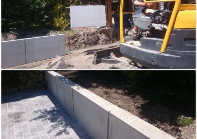 Muret béton en éléments préfabriqués