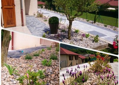 Massif type méditerranéen avec olivier, gaura, lavande…
