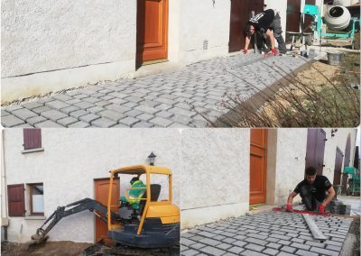 Réalisation d'un pavage granit